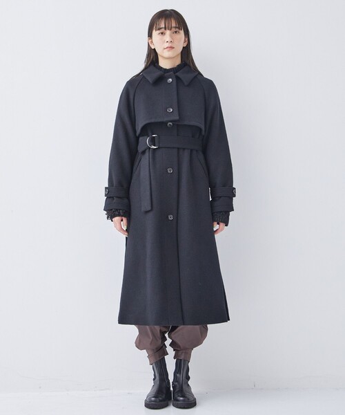 PUBLIC TOKYO（パブリックトウキョウ）の「マルチウェイジレコート（ステンカラーコート・レディース・ブラック/カーキ/ネイビー・FREE）」の14枚目の写真
