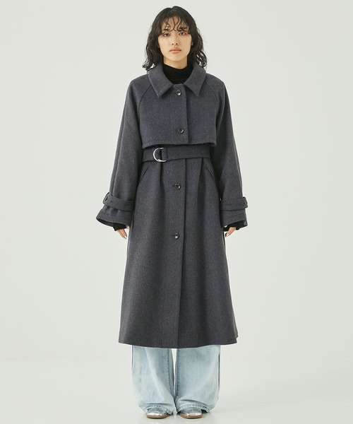 PUBLIC TOKYO（パブリックトウキョウ）の「マルチウェイジレコート（ステンカラーコート・レディース・ブラック/カーキ/ネイビー・FREE）」の21枚目の写真