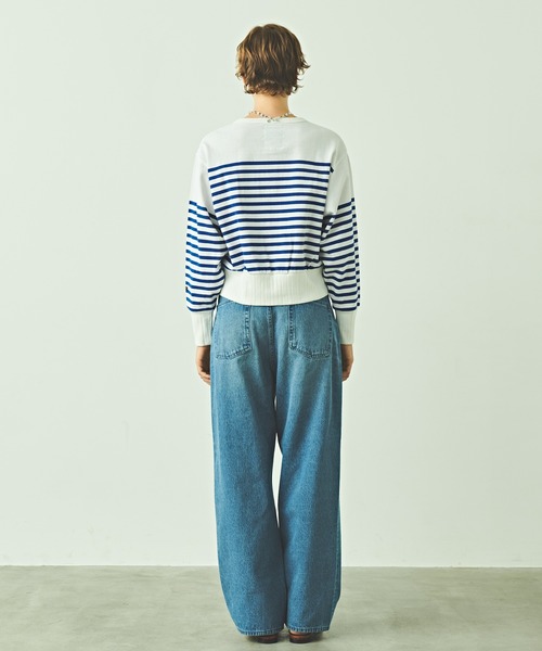 kha:ki（カーキ）の「「KHA:KI/カーキ」パネルボーダー11ボタンカーディガン（カーディガン/ボレロ・レディース・ホワイト×ブルー・1）」の13枚目の写真