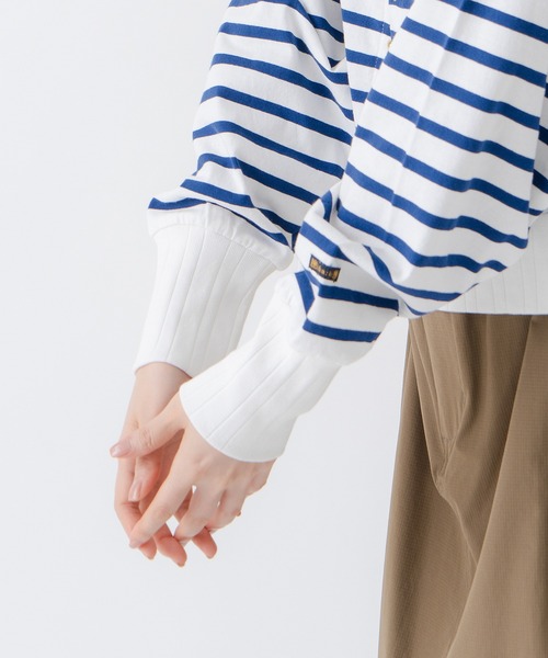 kha:ki（カーキ）の「「KHA:KI/カーキ」パネルボーダー11ボタンカーディガン（カーディガン/ボレロ・レディース・ホワイト×ブルー・1）」の6枚目の写真