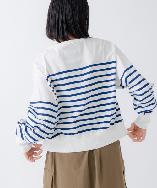 kha:ki（カーキ）の「「KHA:KI/カーキ」パネルボーダー11ボタンカーディガン（カーディガン/ボレロ・レディース・ホワイト×ブルー・1）」の7枚目の写真