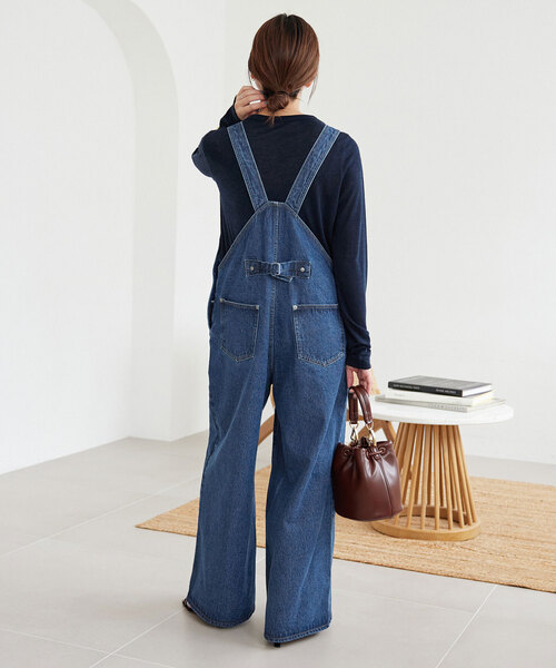 SLOBE IENA(スローブイエナ)の「LE DENIMバギーオーバーオール(サロペット/オーバーオール・レディース・ブルー・36/38)」の4枚目の写真