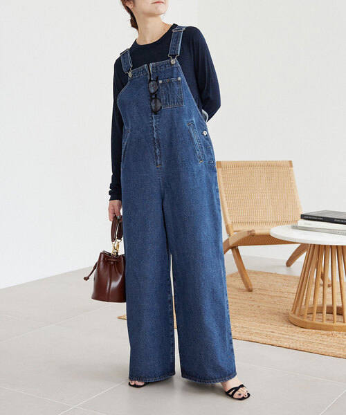 SLOBE IENA(スローブイエナ)の「LE DENIMバギーオーバーオール(サロペット/オーバーオール・レディース・ブルー・36/38)」の5枚目の写真