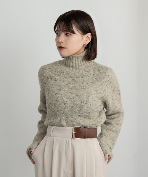 Amiur（エミレ）の「nep yarn turtle neck knit / ネップヤーンタートルネックニット（ニット/セーター・レディース・ブラウン/オートミール・FREE）」の7枚目の写真
