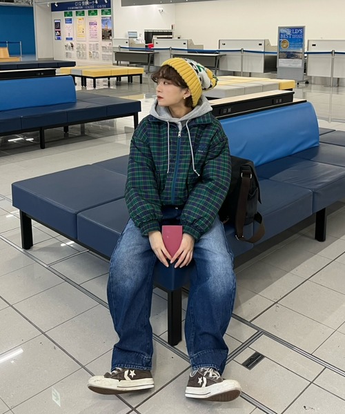 【Wudge boy】nakawata check blouson中綿ブルゾン WudgeBoy（ワッジボーイ）の「nakawata check blouson（ブルゾン