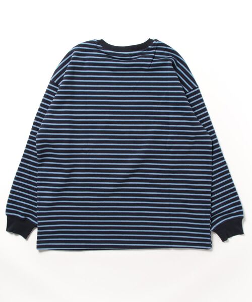 aimoha(アイモハ)の「aimoha outdoor ユニセックス オーバーサイズロゴボーダーTシャツ(Tシャツ/カットソー・レディース・レッド/ベージュ/ネイビー・LARGE/X-LARGE/MEDIUM)」の4枚目の写真