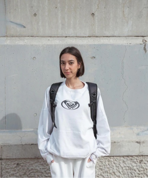 ROXY(ロキシー)の「PLANET RING PULLOVER/ロキシーワンポイントブランドロゴルーズフィットクルーネックスウェットトレーナー(スウェット・レディース・ホワイト/グレー/ミント・MEDIUM/LARGE/SMALL)」の2枚目の写真