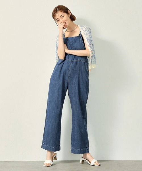 Lee 華奢見えリラックスサロペット夏 のインディゴブルー　オールインワン Lee（リー）の「Lee/リー 華奢見えリラックスサロペット夏