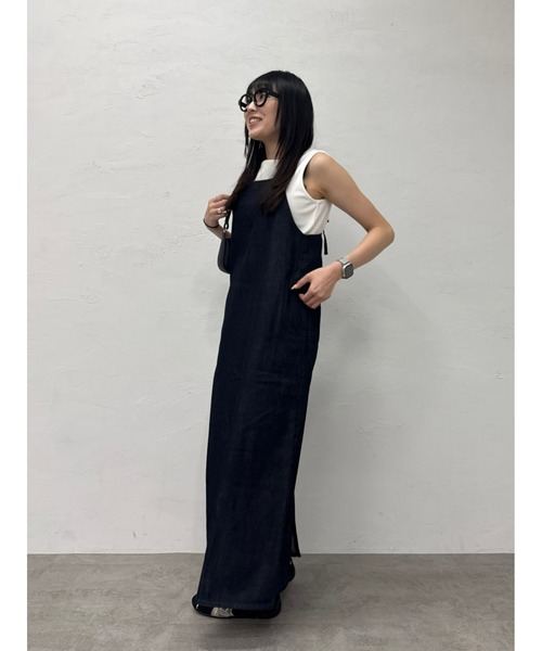 ■未使用品Leeリー  リラックスサロペット オーバーオール インディゴブルーS Lee（リー）の「Lee/リー 華奢見えリラックスサロペット夏