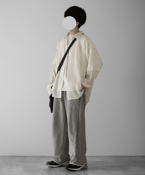 RUUBON】jacquard lace sheer shirt / ジャガード レース シアー