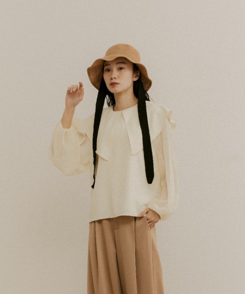 moi tytto（モイテュット）の「シアースリーブ切替えブラウス（シャツ/ブラウス・レディース・ナチュラル/オフホワイト・FREE）」の7枚目の写真