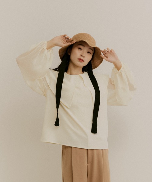 moi tytto（モイテュット）の「シアースリーブ切替えブラウス（シャツ/ブラウス・レディース・ナチュラル/オフホワイト・FREE）」の9枚目の写真