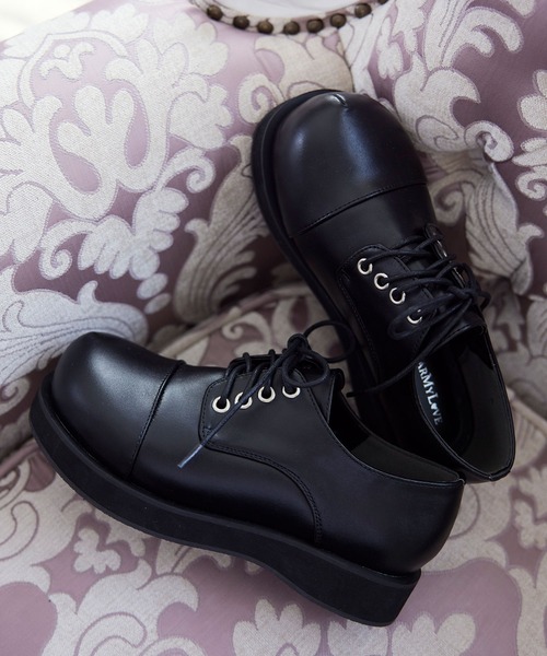 3cmor5cm厚底レースアップおでこパンプス（パンプス）｜DearMyLove