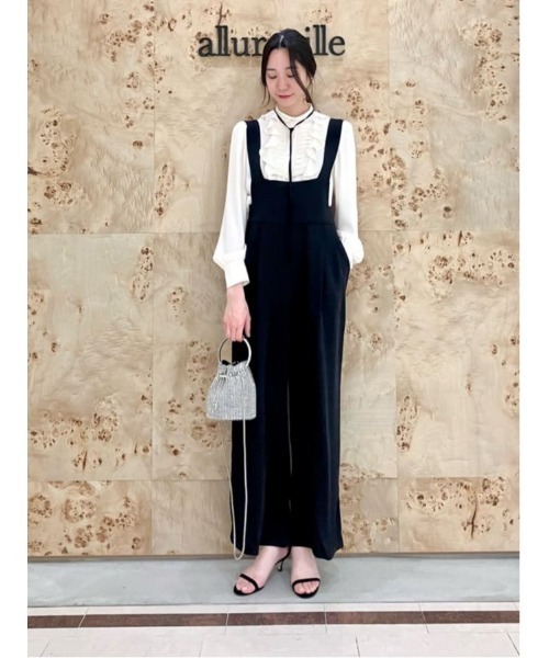 LOULOU WILLOUGHBY】フロントタックラッフル半袖ブラウス