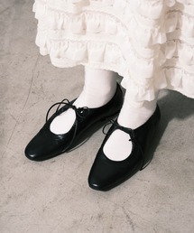 ギャザーリボンフラットパンプス