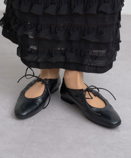 CIAOPANIC（チャオパニック）の「ギャザーリボンフラットパンプス（パンプス・レディース・ブラック/ゴールド・36/37/38/39）」の13枚目の写真