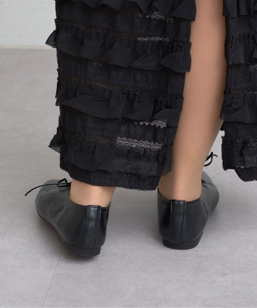 CIAOPANIC（チャオパニック）の「ギャザーリボンフラットパンプス（パンプス・レディース・ブラック/ゴールド・36/37/38/39）」の8枚目の写真