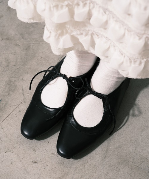 CIAOPANIC（チャオパニック）の「ギャザーリボンフラットパンプス（パンプス・レディース・ブラック/ゴールド・36/37/38/39）」の17枚目の写真