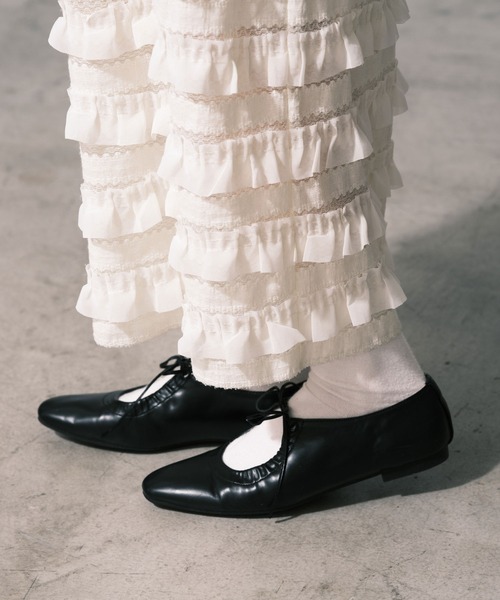 CIAOPANIC（チャオパニック）の「ギャザーリボンフラットパンプス（パンプス・レディース・ブラック/ゴールド・36/37/38/39）」の7枚目の写真