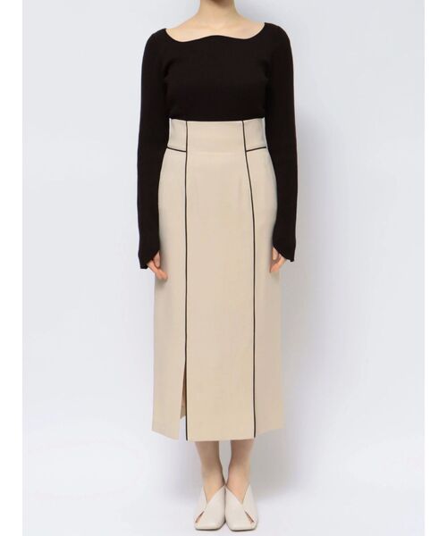 LAGUNAMOON（ラグナムーン）の「バイカラーパイピングスカート（スカート・レディース・ベージュ/モカ・SMALL/MEDIUM）」の9枚目の写真