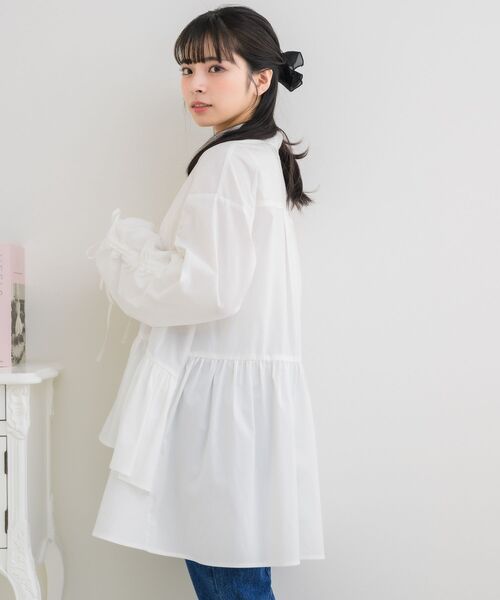 ems excite(エムズエキサイト)の「袖ドロストイレヘムチュニック(ワンピース・レディース・ホワイト/ピンク/ブルー系その他・FREE)」の11枚目の写真