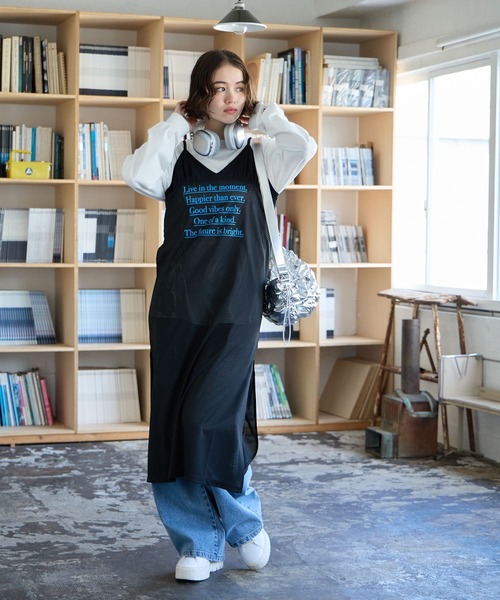 PBLIM（ページボーイリム）の「PBLIM/メッシュキャミワンピ（ワンピース・レディース・ブラック/ネイビー・FREE）」の3枚目の写真