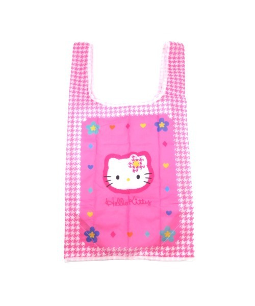 【新品】サンリオ カオハナ キティ 平成 レトロ 激レア マチアリバッグ 格子柄 お花をつけたハローキティと千鳥格子のデザインを令和版に