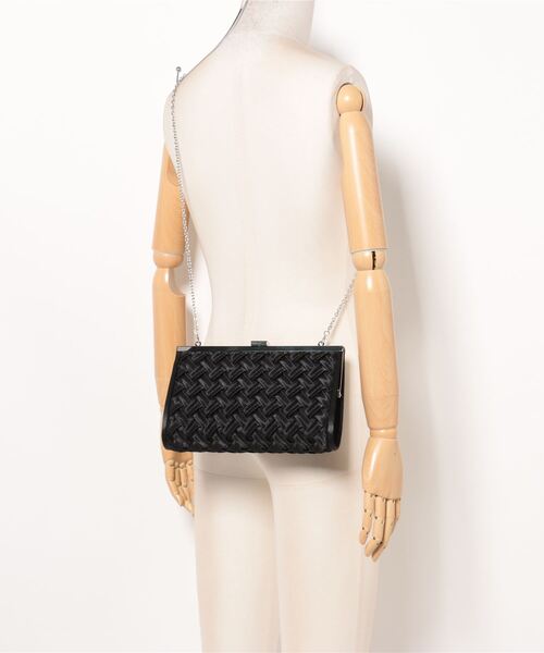 My shawty（ﾏｲｼｬｳﾃｨｰ）の「crochet satin bag（クラッチバッグ・レディース・シルバー/ブラック・FREE）」の11枚目の写真
