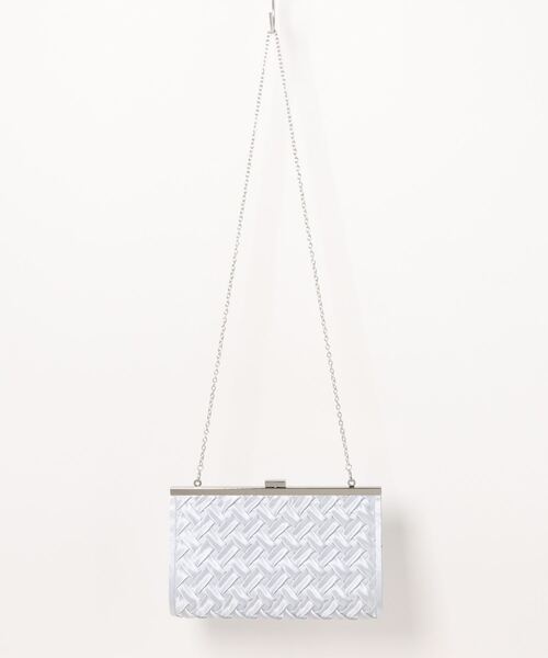 My shawty（ﾏｲｼｬｳﾃｨｰ）の「crochet satin bag（クラッチバッグ・レディース・シルバー/ブラック・FREE）」の12枚目の写真