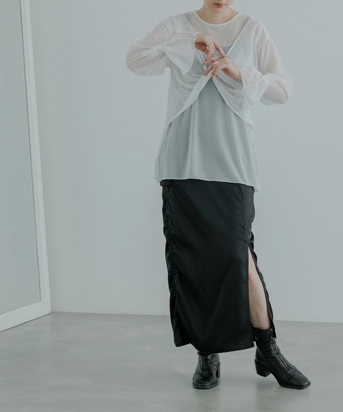 CE'E_SE'E（シーシー）の「[サイズ展開あり]サイドシャーリングカーゴスカート（スカート・レディース・ブラック/カーキ/ベージュ・M/S）」の12枚目の写真