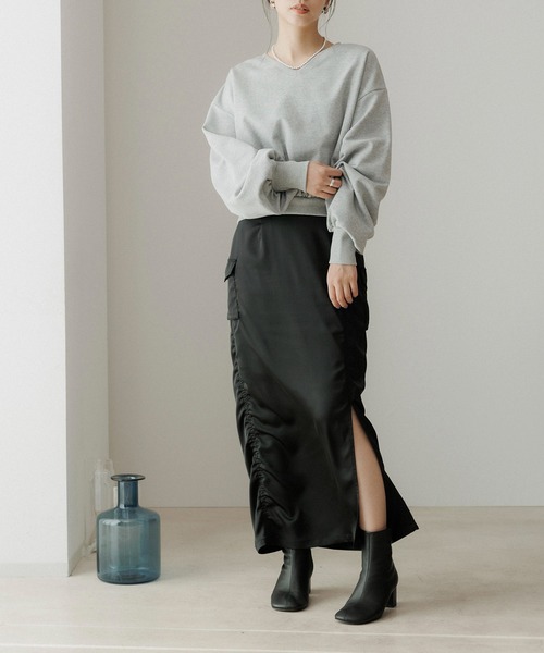 CE'E_SE'E（シーシー）の「[サイズ展開あり]サイドシャーリングカーゴスカート（スカート・レディース・ブラック/カーキ/ベージュ・M/S）」の16枚目の写真