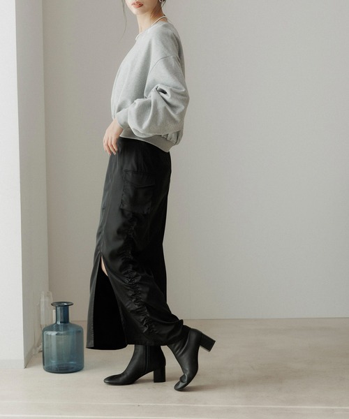 CE'E_SE'E（シーシー）の「[サイズ展開あり]サイドシャーリングカーゴスカート（スカート・レディース・ブラック/カーキ/ベージュ・M/S）」の6枚目の写真