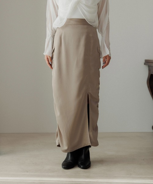 CE'E_SE'E（シーシー）の「[サイズ展開あり]サイドシャーリングカーゴスカート（スカート・レディース・ブラック/カーキ/ベージュ・M/S）」の17枚目の写真