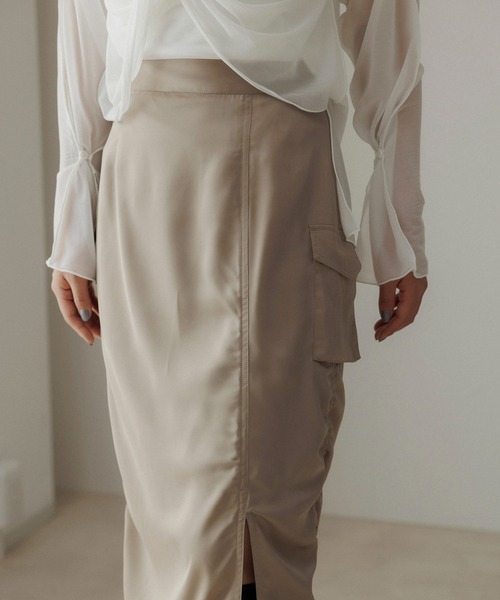 CE'E_SE'E（シーシー）の「[サイズ展開あり]サイドシャーリングカーゴスカート（スカート・レディース・ブラック/カーキ/ベージュ・M/S）」の21枚目の写真