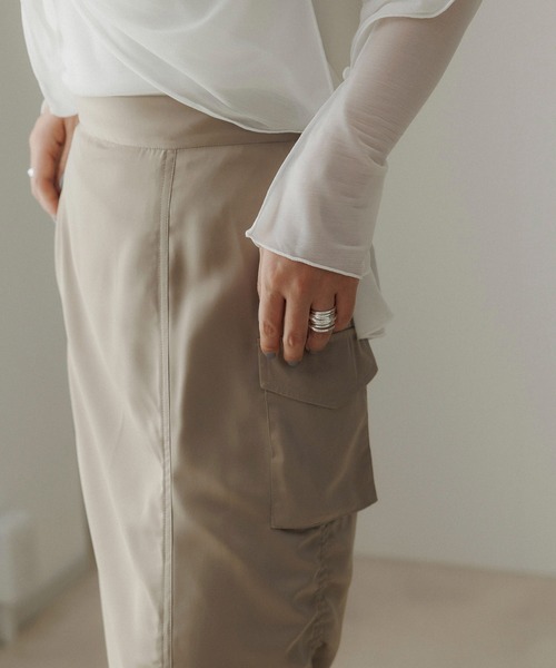 CE'E_SE'E（シーシー）の「[サイズ展開あり]サイドシャーリングカーゴスカート（スカート・レディース・ブラック/カーキ/ベージュ・M/S）」の22枚目の写真