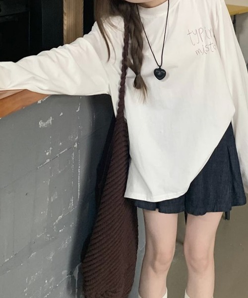 LYEON（リヨン）の「バックハートプリントルーズロンT（Tシャツ/カットソー・レディース・ブラック/オフホワイト・FREE）」の6枚目の写真