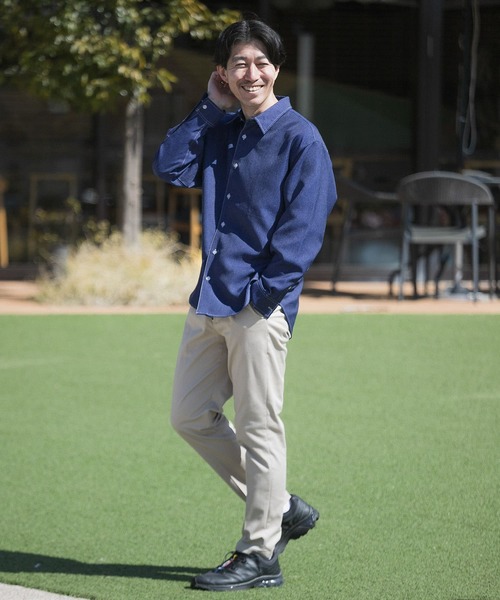 ITEMS URBANRESEARCH(アイテムズ アーバンリサーチ)の「『イージーケア/UVカット』シンセティックデニム コントラストステッチシャツ(シャツ/ブラウス・メンズ・ライトブルー/ネイビー・MEDIUM/LARGE)」の14枚目の写真