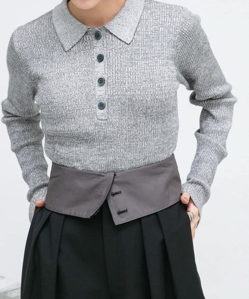 KBF（ケイビーエフ）の「ロングスリーブポロニット（ニット/セーター・レディース・グレー系その他/ピンク系その他/ブルー系その他・ONE）」の17枚目の写真