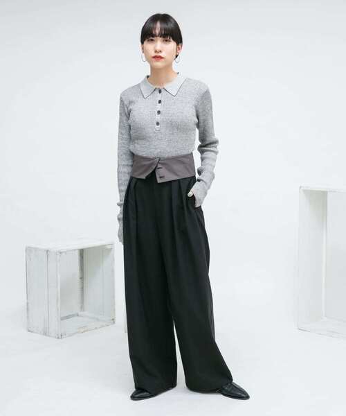 KBF（ケイビーエフ）の「ロングスリーブポロニット（ニット/セーター・レディース・グレー系その他/ピンク系その他/ブルー系その他・ONE）」の21枚目の写真