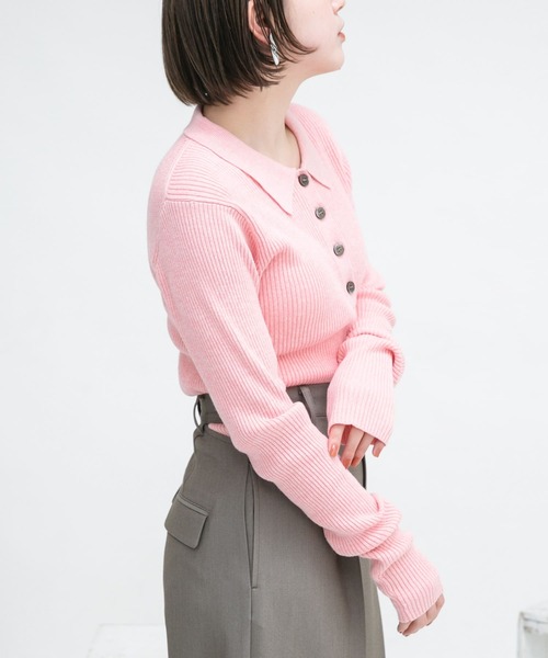 KBF（ケイビーエフ）の「ロングスリーブポロニット（ニット/セーター