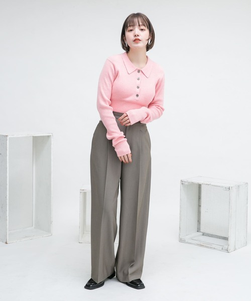 KBF（ケイビーエフ）の「ロングスリーブポロニット（ニット/セーター