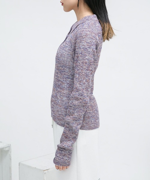 KBF（ケイビーエフ）の「ロングスリーブポロニット（ニット/セーター・レディース・グレー系その他/ピンク系その他/ブルー系その他・ONE）」の9枚目の写真