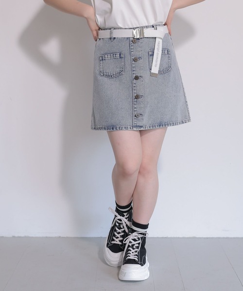 repipi armario(レピピ アルマリオ)の「Dailyスカパン(デニムスカート・キッズ・グレー/ブラック系その他/ケミカルウォッシュ/ホワイト/ライトブルー・LARGE/MEDIUM/SMALL)」の5枚目の写真