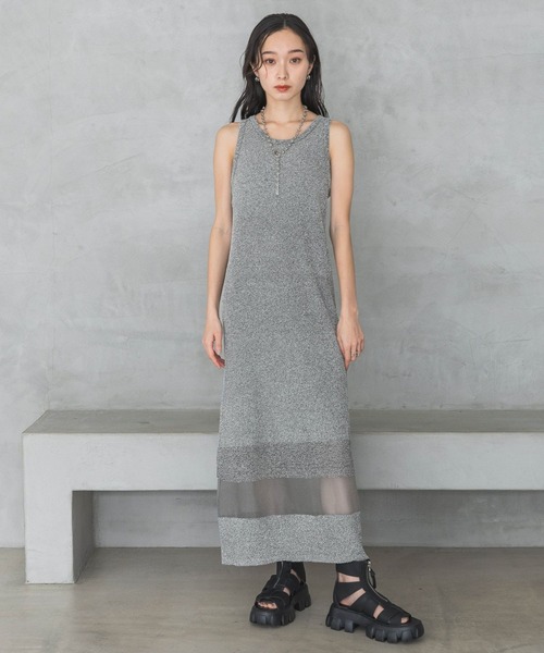 JEANASIS（ジーナシス）の「ミニブークレニットNSワンピース/115855（ワンピース・レディース・ブラック/グレー/オレンジ/レッド・FREE）」の17枚目の写真