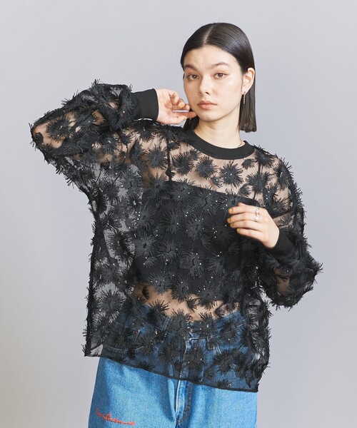 PROVOKE （プロヴォーク）の「＜provoke＞チュールフラワー トップス 