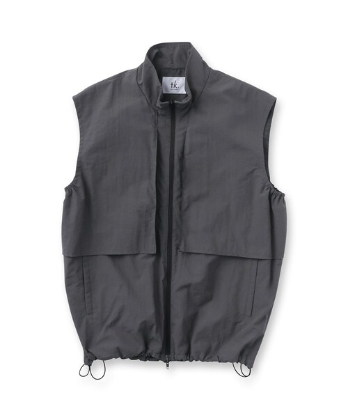 tk.TAKEO KIKUCHI(ティーケータケオキクチ)の「◆ワッシャーナイロンスタンドベスト(ベスト・メンズ・チャコールグレー/ブラック・02/03)」の3枚目の写真