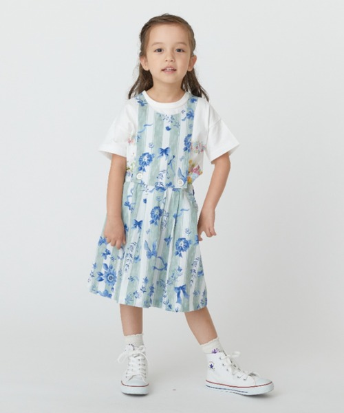 HAKKA KIDS（ハッカキッズ）の「フラワーリボンストライププリント2WAYワンピース（ワンピース・キッズ・ブルー/ピンク・110cm/120cm/130cm/100cm）」の6枚目の写真