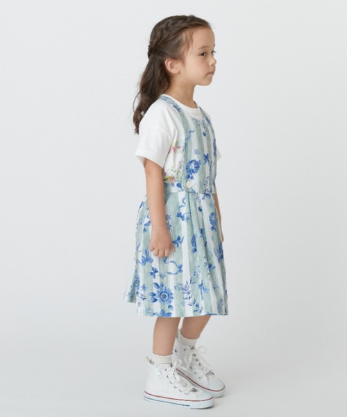 HAKKA KIDS（ハッカキッズ）の「フラワーリボンストライププリント2WAYワンピース（ワンピース・キッズ・ブルー/ピンク・110cm/120cm/130cm/100cm）」の4枚目の写真
