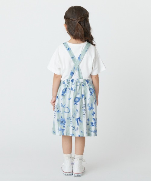 HAKKA KIDS（ハッカキッズ）の「フラワーリボンストライププリント2WAYワンピース（ワンピース・キッズ・ブルー/ピンク・110cm/120cm/130cm/100cm）」の5枚目の写真