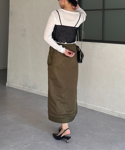 Thevon(ゼボン)の「メッシュドッキングミリタリーナロースカート(スカート・レディース・カーキ/ブラック・FREE)」の16枚目の写真